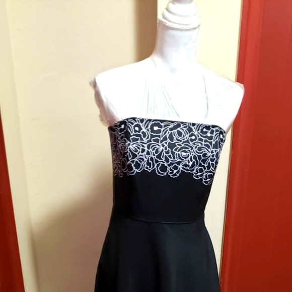 Ann Taylor LOFT MIDI Navy-blue Dress Size10P - Picture 4 of 15